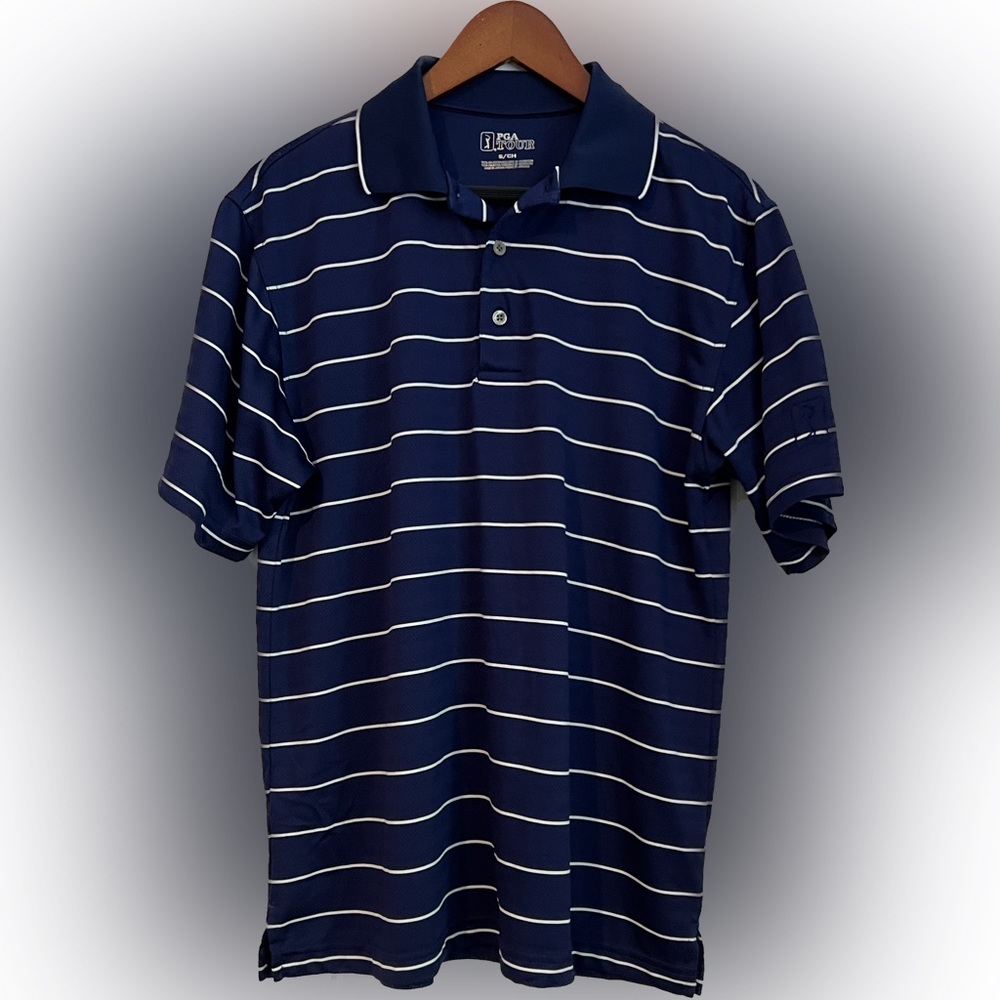 PGA Tour navy and white golf polo  men’s S